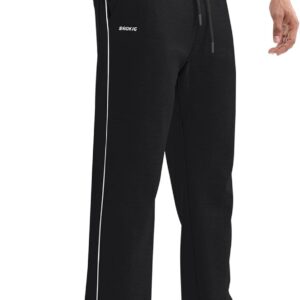 BROKIG Gerade Hose, Herren Laufhose, Lange Hose, Offene Beinabschlüsse, Lockere Passform, Sporthose, Herren Freizeithose mit Taschen, Bequeme Trainingshose für Männer