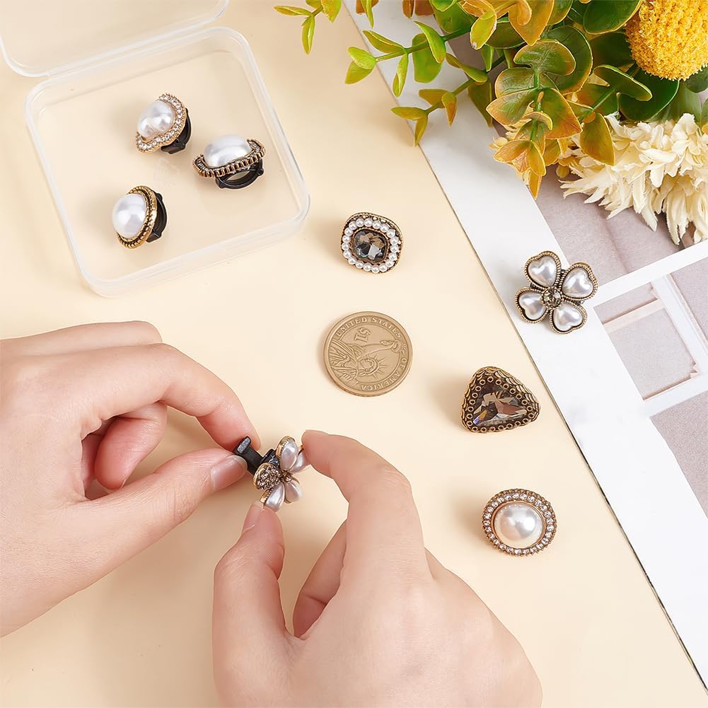 Fingerinspire -Schnürsenkel -Zauber -Strass -Kristall -Schnürsenkelknöpfe mit Plastikschnalle Rücken Dekorationen Zauberschuhe Clips Accessoires für Mädchen Frauen Geburtstag, Strass – Bild 3