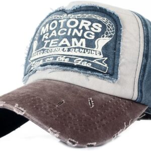 Yuloong klassische Baseballkappe aus 100 % Baumwolle, Vintage-Waschungs-Denim, Papa-Mütze, verstellbare Größe, für Männer, Frauen, Unisex