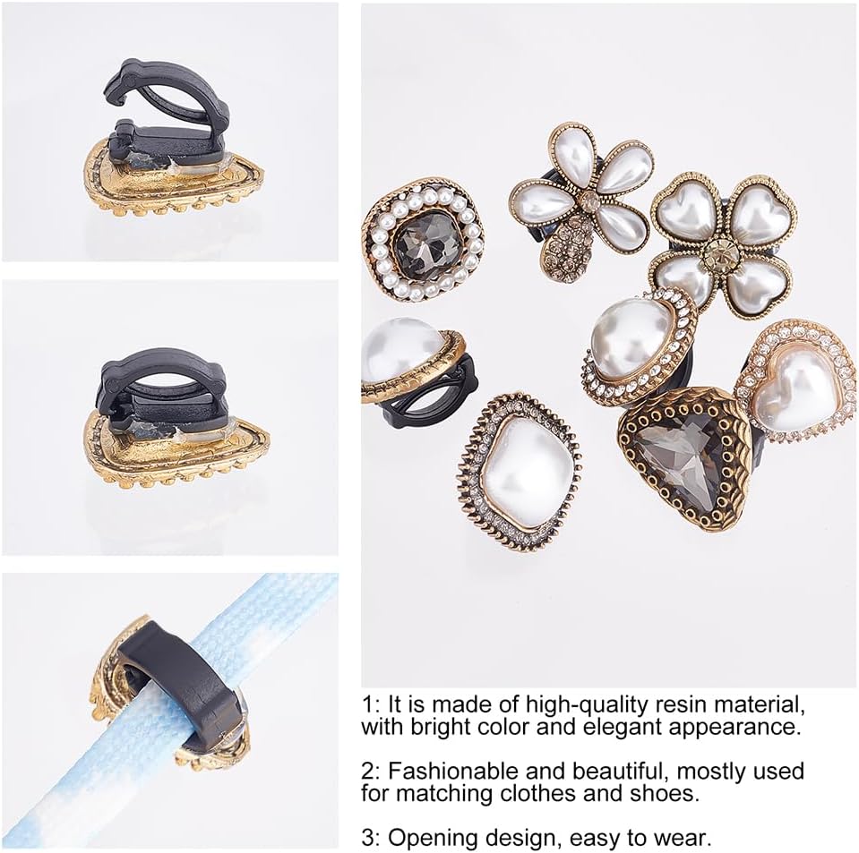 Fingerinspire -Schnürsenkel -Zauber -Strass -Kristall -Schnürsenkelknöpfe mit Plastikschnalle Rücken Dekorationen Zauberschuhe Clips Accessoires für Mädchen Frauen Geburtstag, Strass – Bild 4