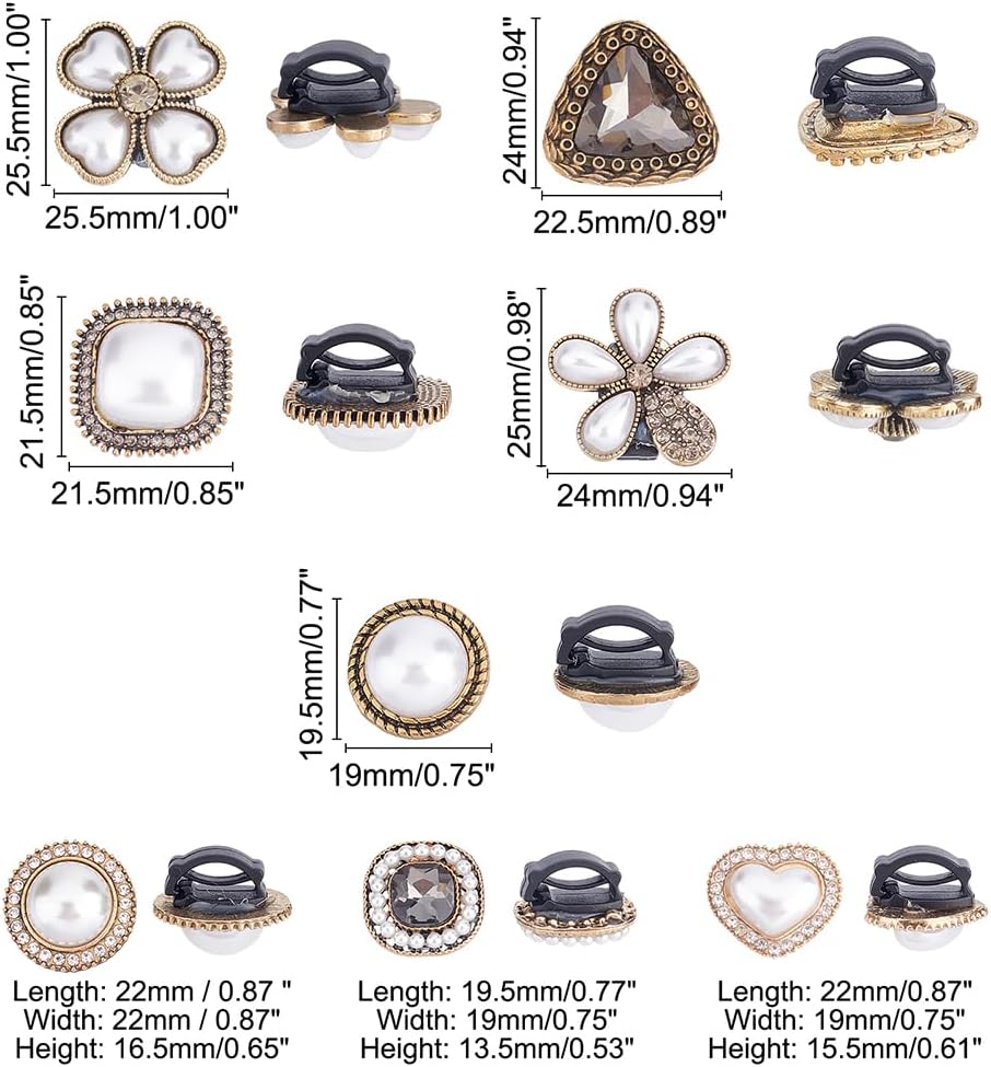 Fingerinspire -Schnürsenkel -Zauber -Strass -Kristall -Schnürsenkelknöpfe mit Plastikschnalle Rücken Dekorationen Zauberschuhe Clips Accessoires für Mädchen Frauen Geburtstag, Strass – Bild 2