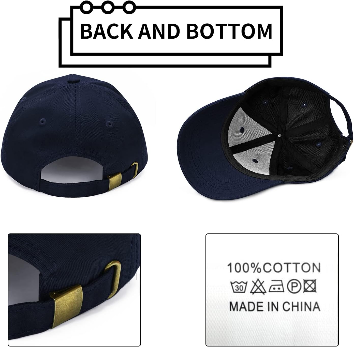 Breampot Baseballkappe für Damen und Herren, Unisex-Kappe, verstellbare Baseballkappe, Outdoor-Baseballkappe – Bild 5