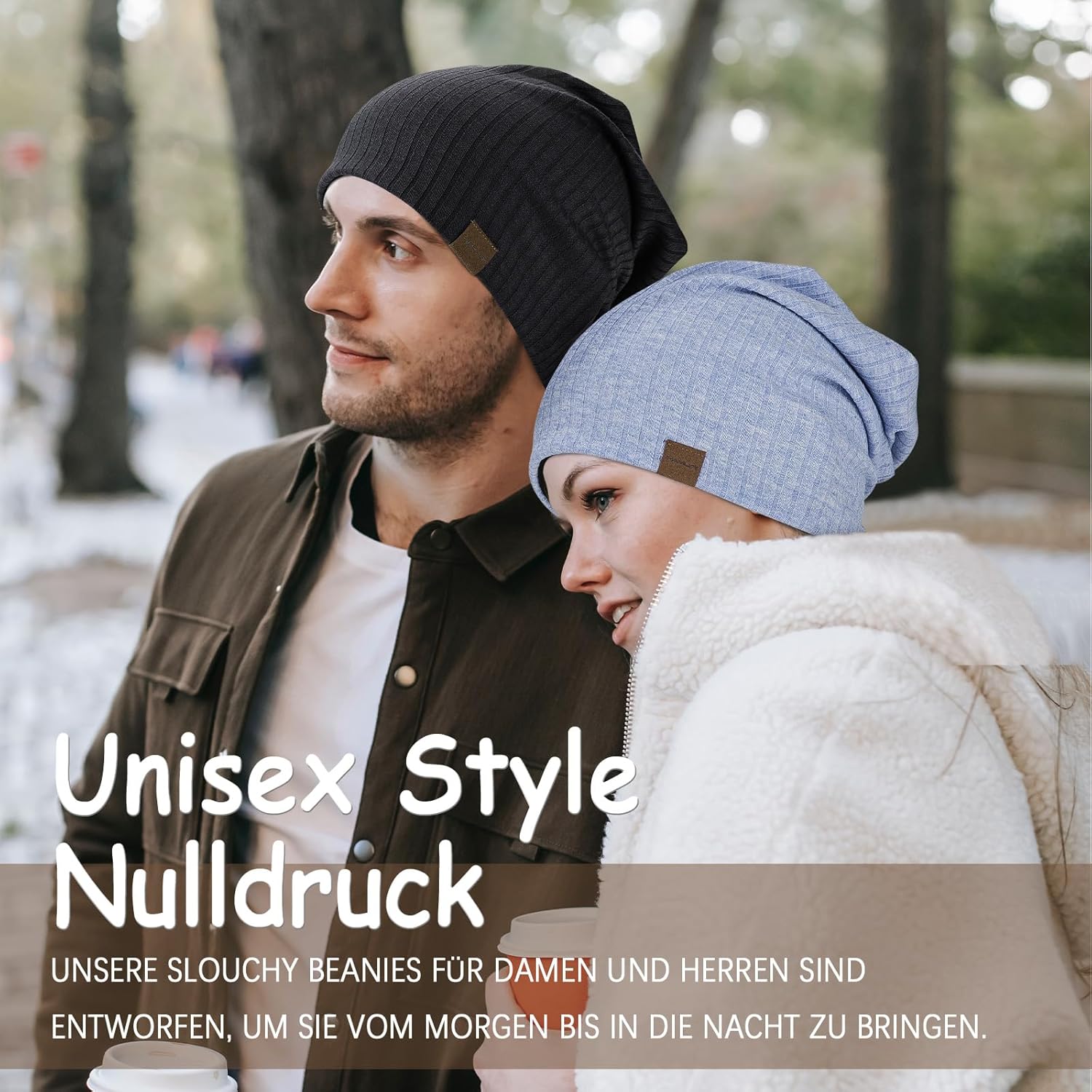 HAMUNI Slouchy Beanie Hip-Hop, weich, leicht, Lauf-Beanie-Mütze, Atmungsaktivität, Erwachsene Zwergenhüte, Chemo-Cap, Totenkopf-Cap für Männer und Frauen – Bild 5