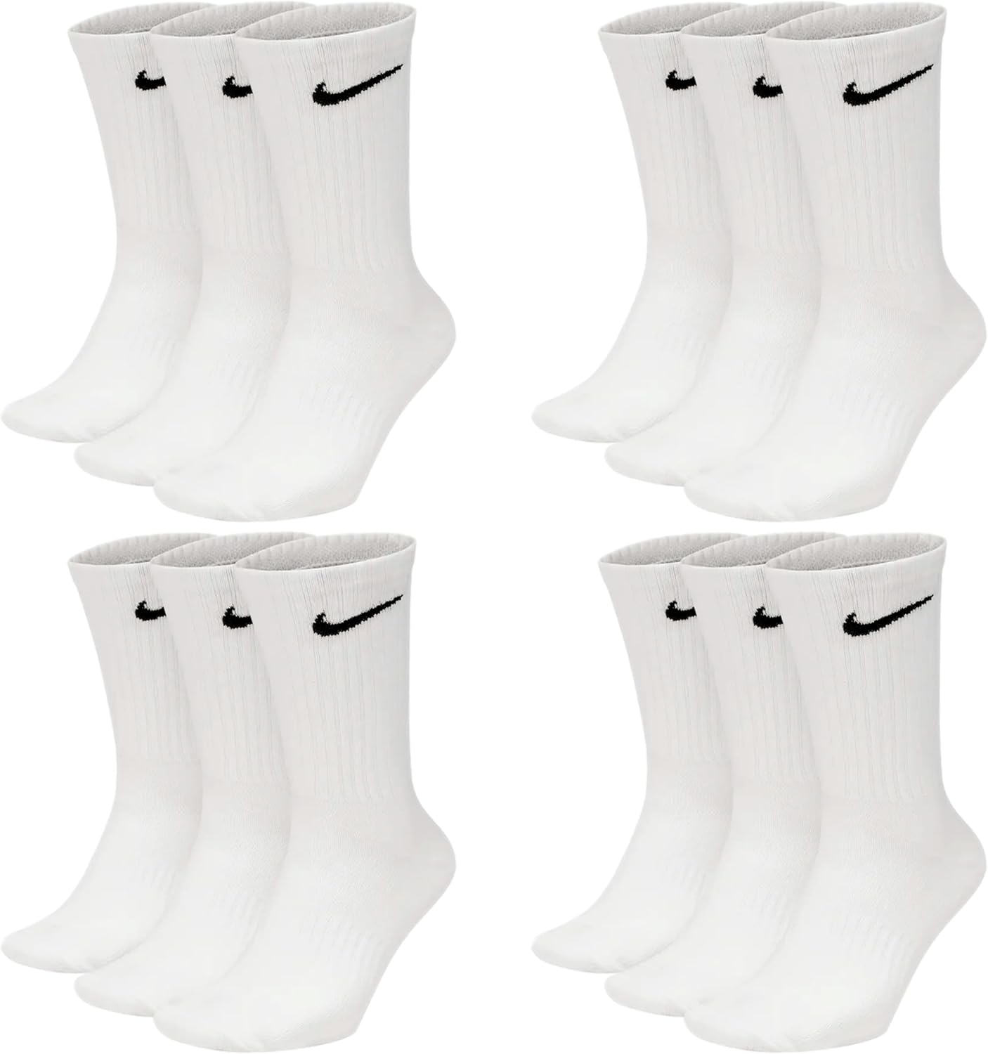 Nike Everyday Lightweight Crew SX7676 Tennissocken, Weiß, Grau, Farbe: Schwarz, 6 Paar – Bild 3