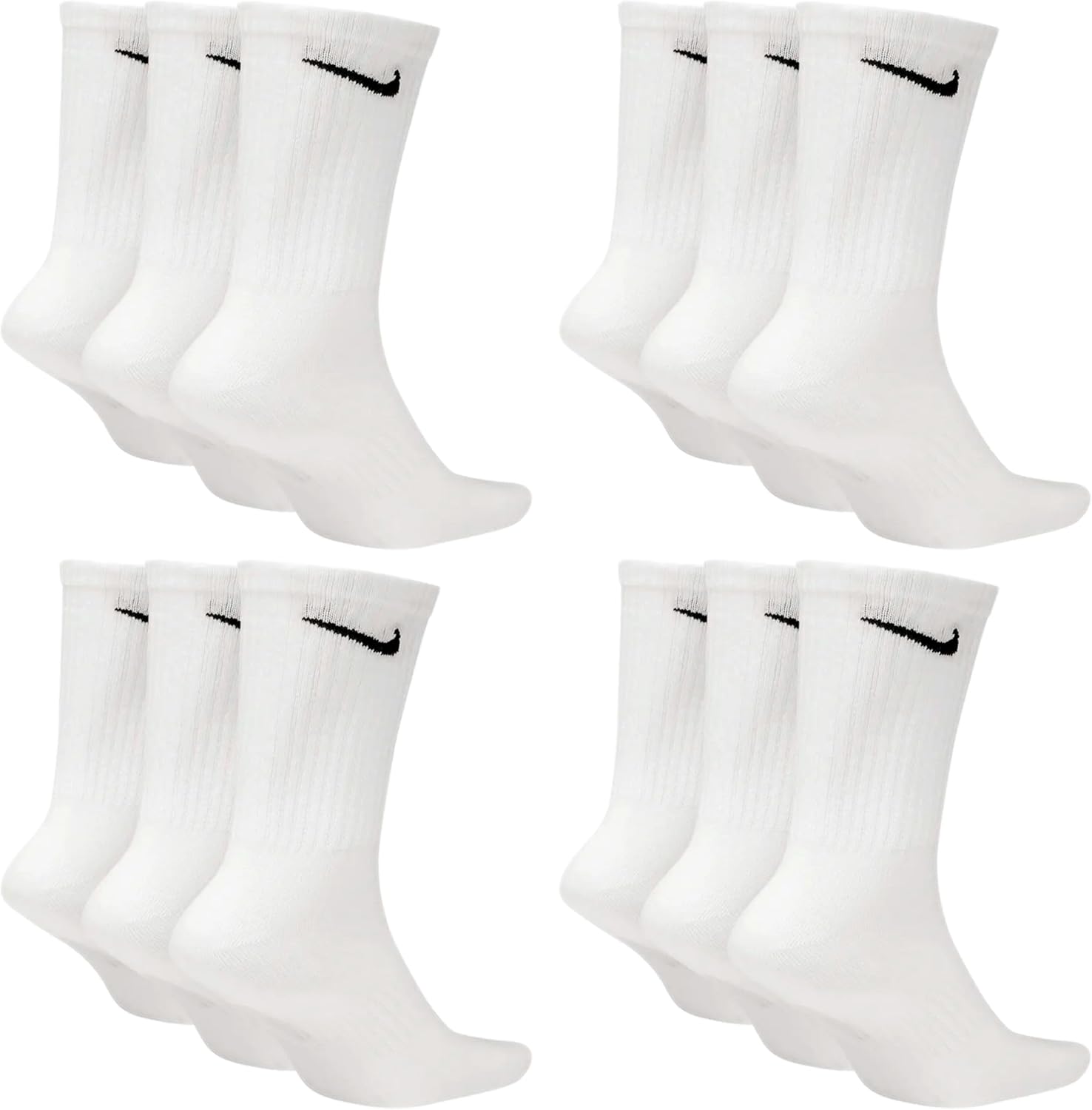 Nike Everyday Lightweight Crew SX7676 Tennissocken, Weiß, Grau, Farbe: Schwarz, 6 Paar – Bild 2