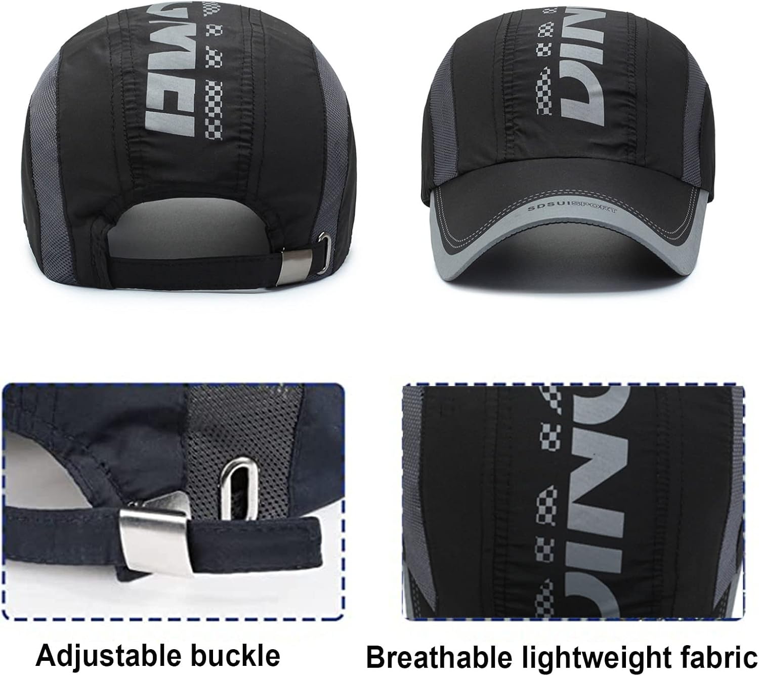 Pummny 2 Stück verstellbare Mütze für Erwachsene, Baseballkappe für Herren und Damen, Outdoor-Baseballkappe, lässige, schnell trocknende Baseballkappe – Bild 6