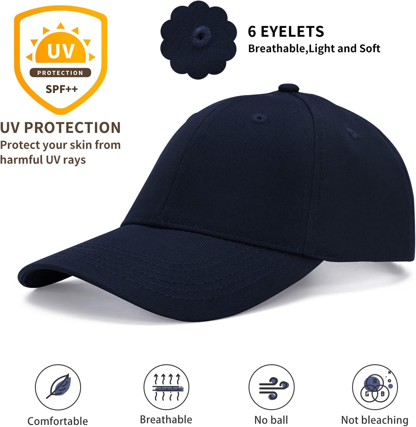 Breampot Baseballkappe für Damen und Herren, Unisex-Kappe, verstellbare Baseballkappe, Outdoor-Baseballkappe – Bild 4