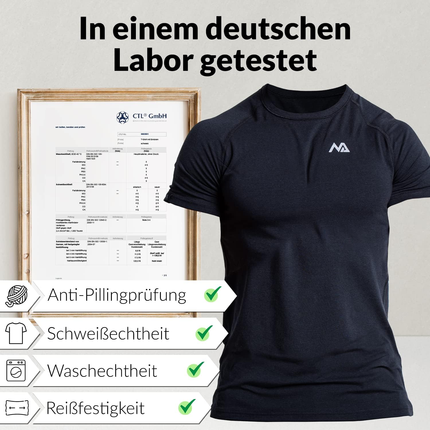 Natural Athlet Herren -Fitness -T -Shirt -Modal - Kurzärärmungshemd für Männer für Fitnessstudio & Training - Schlankes Fit, lang mit Crew -Hals – Bild 5
