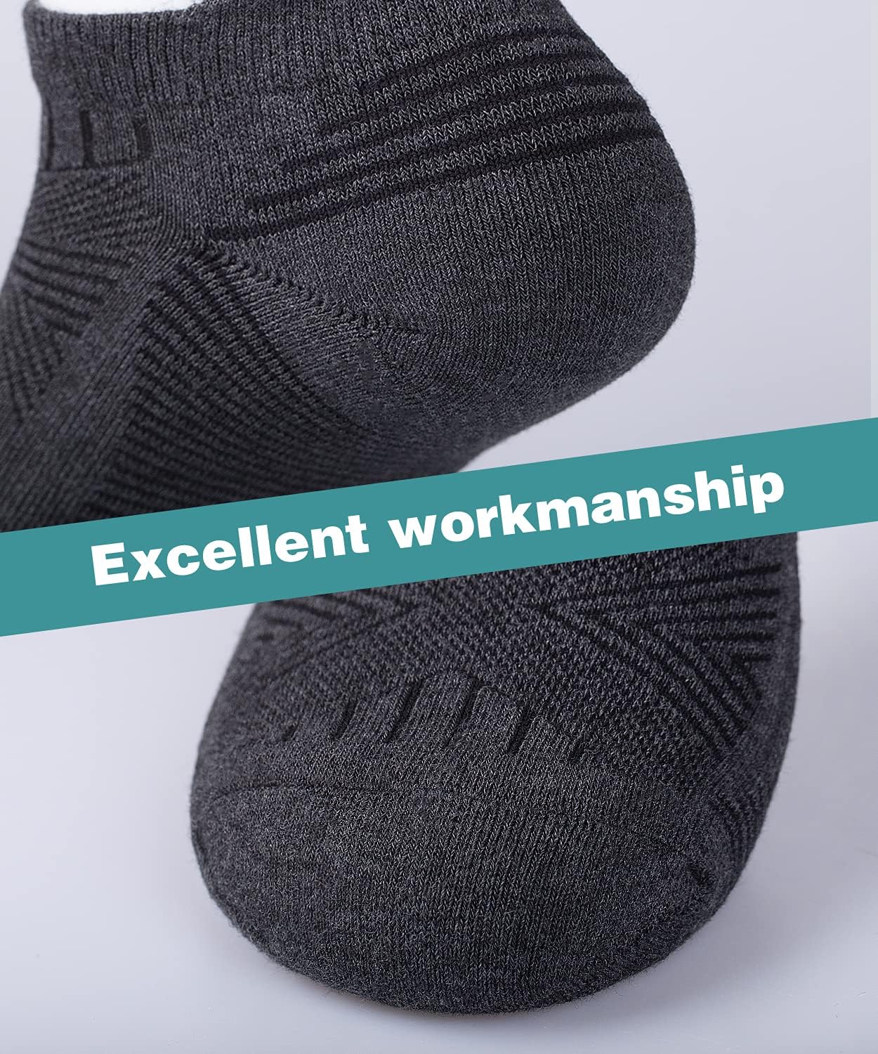 Lapulas 6 Paare von Trainersocken Männer Frauen Baumwoll-Sportsocken atmungsaktive Laufen Socken Kurz komfortable Socken mit Terry-Stoff Sohle Nicht-Slip 39-42 43-46 47-50 35-38 – Bild 6