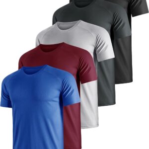 UEEKO 5er Pack Herren Sport T-Shirt Set Kurzarm Sportshirt Running Herren Schnelltrocknend Atmungsaktiv Fitness Funktion Sportshirt Running Herren