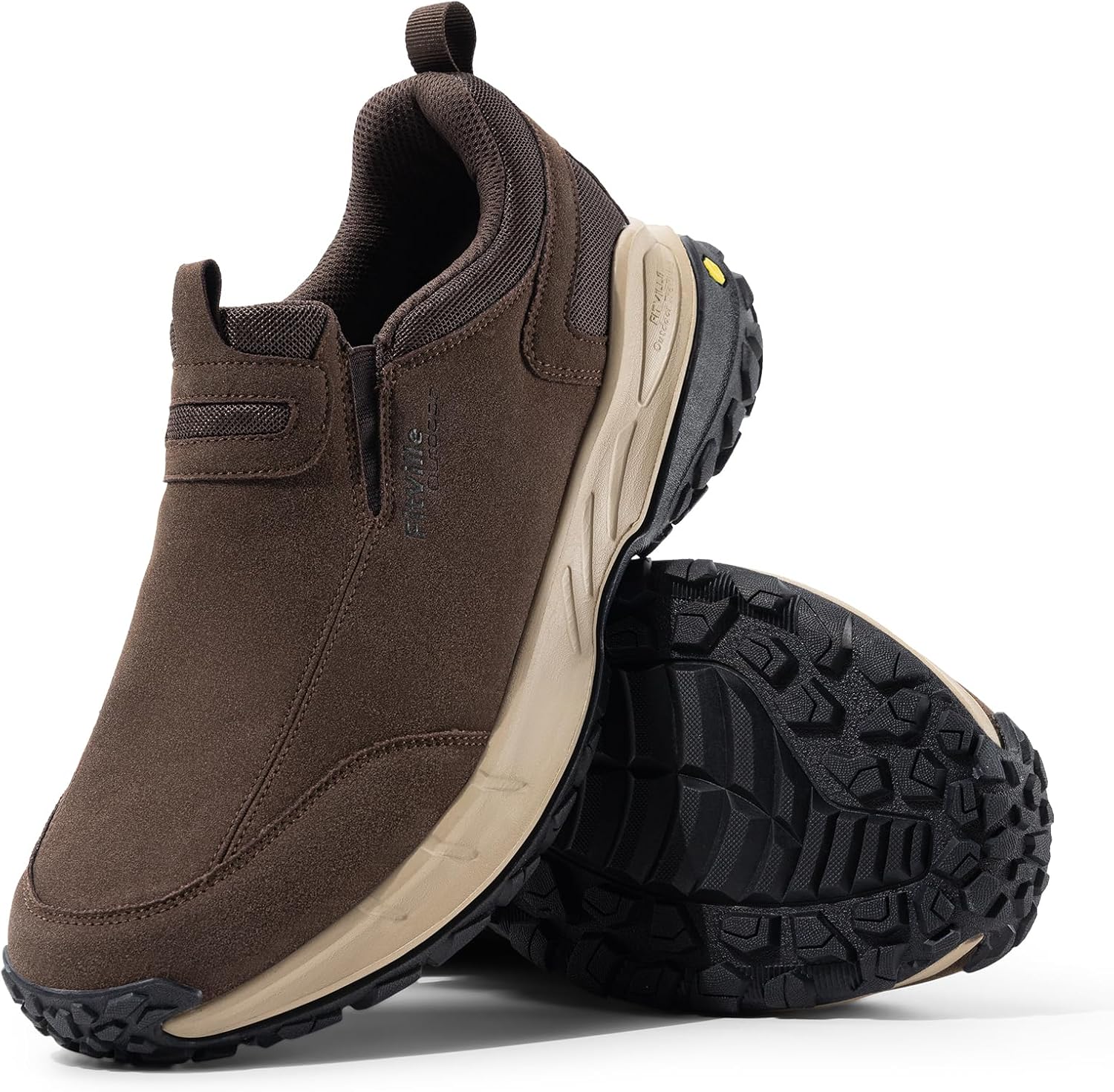 Fitville Wanderschuhe Männer extra breite Trekkingschuhe nicht rutschende Schuhe im Freien, atmungsaktive Freizeitschuhe auf Wanderschuhe breit rutschen – Bild 2