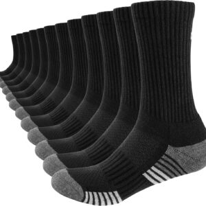 anqier 6 Pairs of Hiking Socks Men’s 43-46 Thermal Socks Outdoor Socks Tennis Socks Sports Socks Cotton Running Socks 39-42 Padded Trekking Socks Breathable Unisex Warm