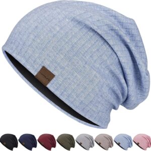 HAMUNI Slouchy Beanie Hip-Hop, weich, leicht, Lauf-Beanie-Mütze, Atmungsaktivität, Erwachsene Zwergenhüte, Chemo-Cap, Totenkopf-Cap für Männer und Frauen