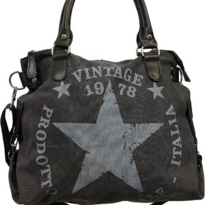 Star Bag Vintage Star Damen Stempel Tasche Modeinkäufer Handtasche Leinwand Stoff