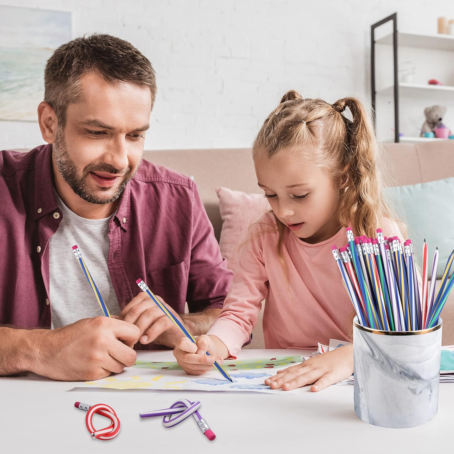 Yiliya 80pcs Biegestifte, farbenfrohe Biegestifte Flexible biegbare Bleistifte biegbare magische Biegestifte für Kinder kleine Geschenke für Jungen Mädchen – Bild 5