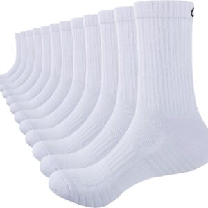 anqier 6 Paar Wandersocken Herren 43-46 Thermosocken Outdoorsocken Tennissocken Sportsocken Baumwolle Laufsocken 39-42 Gepolsterte Trekkingsocken Atmungsaktiv Unisex Warm