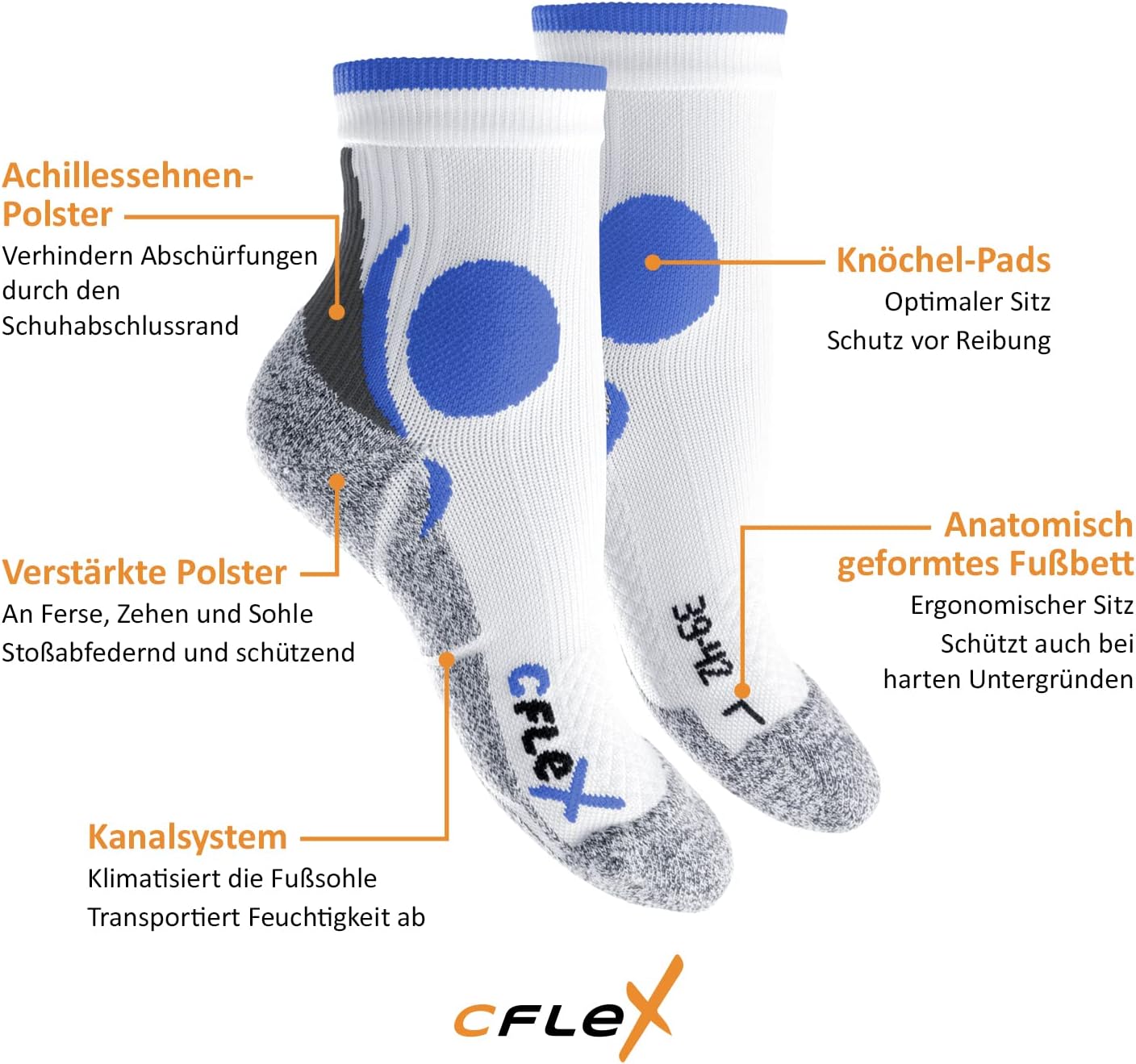 CFLEX -Frauen- und Herren -Lauffunktionsocken (4 Paare) laufende Socken – Bild 3