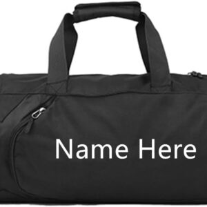 Personalisierte gestickte Sporttasche Reisetasche mit jeder Text -Custom -Sporttasche mit Schuhfach und Wet -Fach, Schwarz, Reisetasche