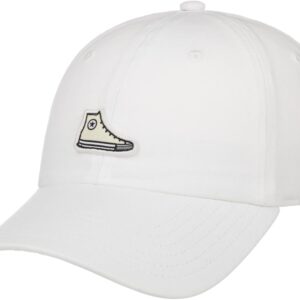 Converse Chuck Icon Dad Crietback Baseball Mütze gebogene Krempe (eine Größe – weiß), weiß