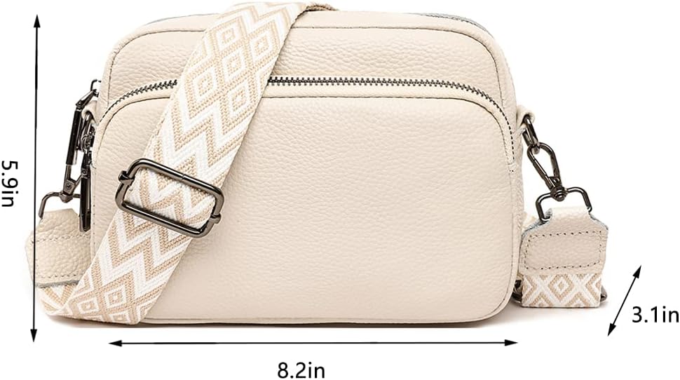 Tiaastap Damen Mobiltelefon Umhängetasche Echtes Leder -Crossbody -Bag Damen -Mobiltelefontasche für Umhängetaschen Frauen kleine moderne Taschen mit breiten Schultergurt und 3 Fächer – Bild 8