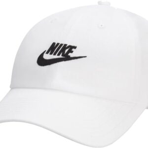 Nike Club Cap (DE/NL/SE/PL, Alphanumeric, S, M, Weiß/Schwarz), Weiß/Schwarz