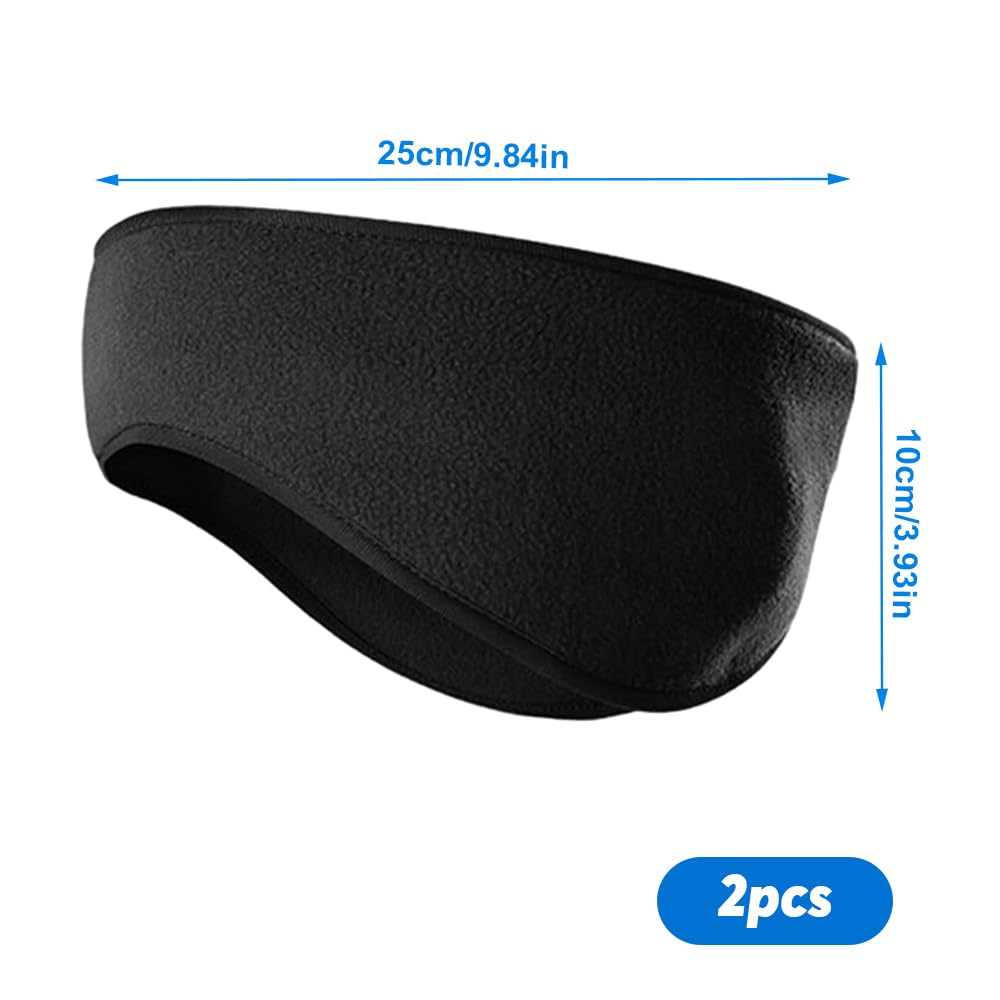 Mizikuu -Packung mit 2 Wintersportstirnbändern, Ohrhörer -Stirnbänder für Männer und Frauen, kaltes Schutz, warm, winddicht, elastische Ohrschützer, Stirnband zum Laufen, Joggen, Radfahren, Wandern – Bild 7