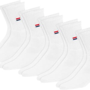 Navysport 5 Paare Herrensocken Frauen Sportsocken Tennissocken Baumwollsocken (weiß, 5 Paare, EU 43-46), weiße Feststoff (Packung von 5)