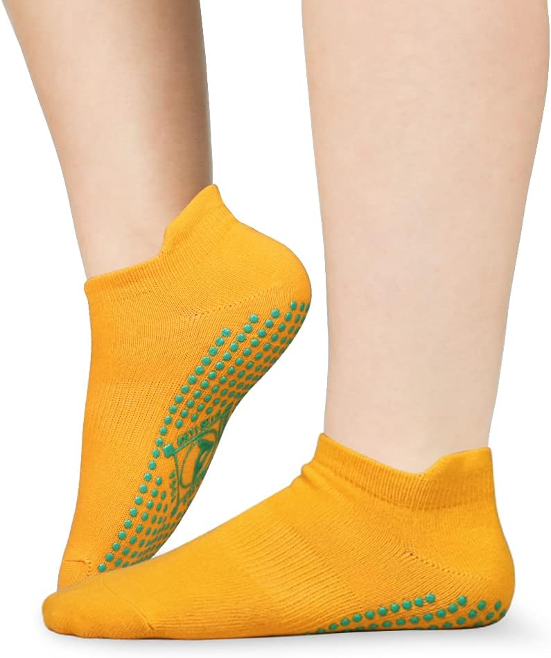 Yoga-Socken Nicht-Schlupf-Socken (4 Paare) für Frauen Pilates, Yoga, Barre, Tanz, Ballett, Kampfkunst, Trampolin, Fitness, Krankenhaus, Reha, Heim- und Körperbilanz, Sox UK 4-10 / EU 35-43 – Bild 6