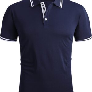 geeksport Herren Poloshirt Kurzarm Tennis Regular Fit Shirt Sport Schnelltrocknend Atmungsaktiv Polohemd Sommer Outdoor Golf T-Shirt