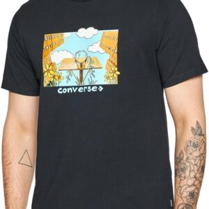 Converse überwachsene Männer-T-Shirt schwarz