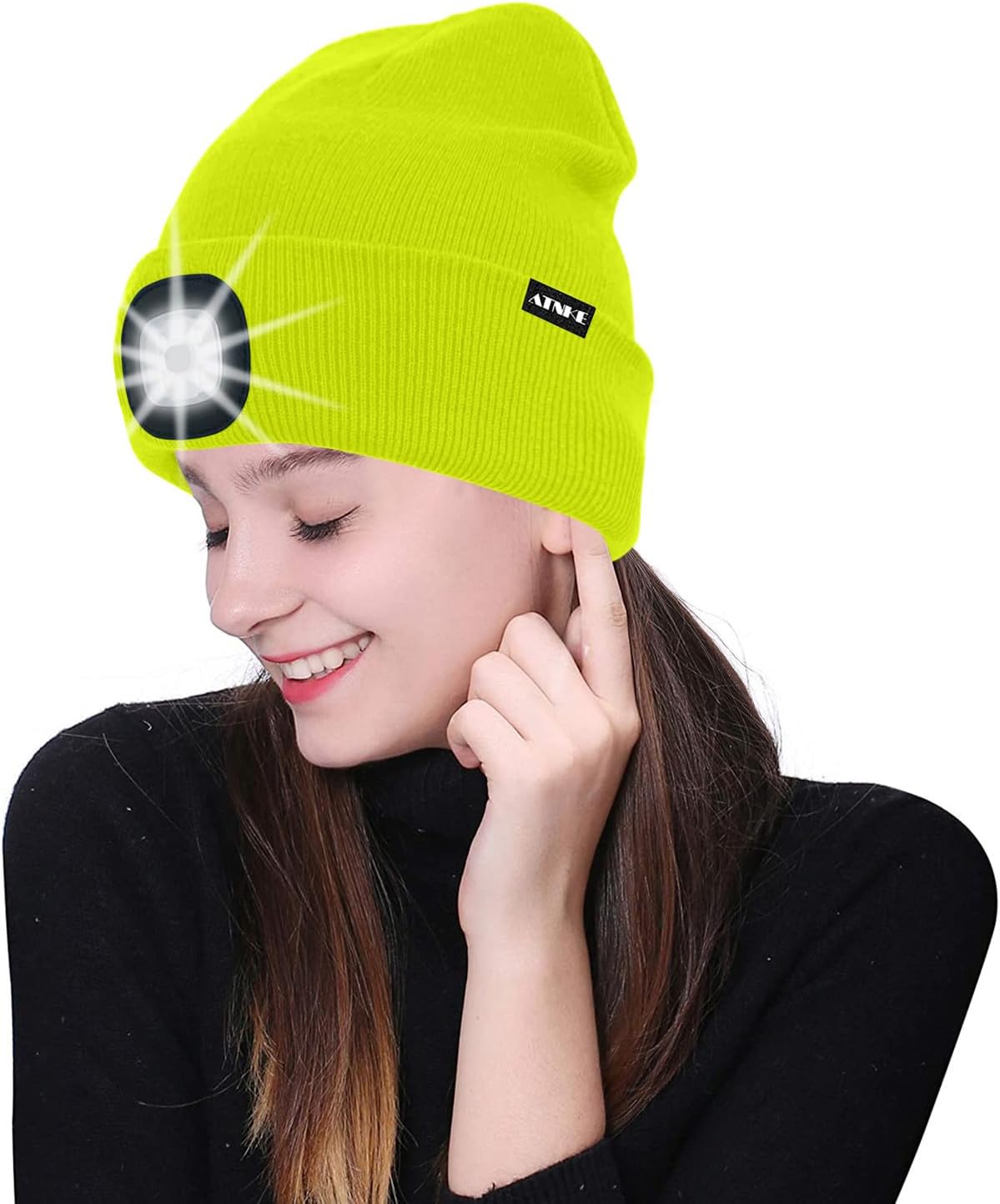ATNKE LED Light Up Beanie Hut, wiederaufladbare USB-Läufe mit extrem hellem 4-LED-Blindealarm-Scheinwerfer – Bild 7