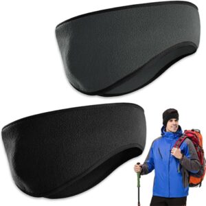 AoreUn Sportstadband Ohrwärmer, Packung mit 2 Ohrwärmer Stirnband Voller Winter Fleece Ohrschützer Stirnbänder Windstopper Stirnband zum Joggen, Laufen, Wandern, Radfahren und Yoga