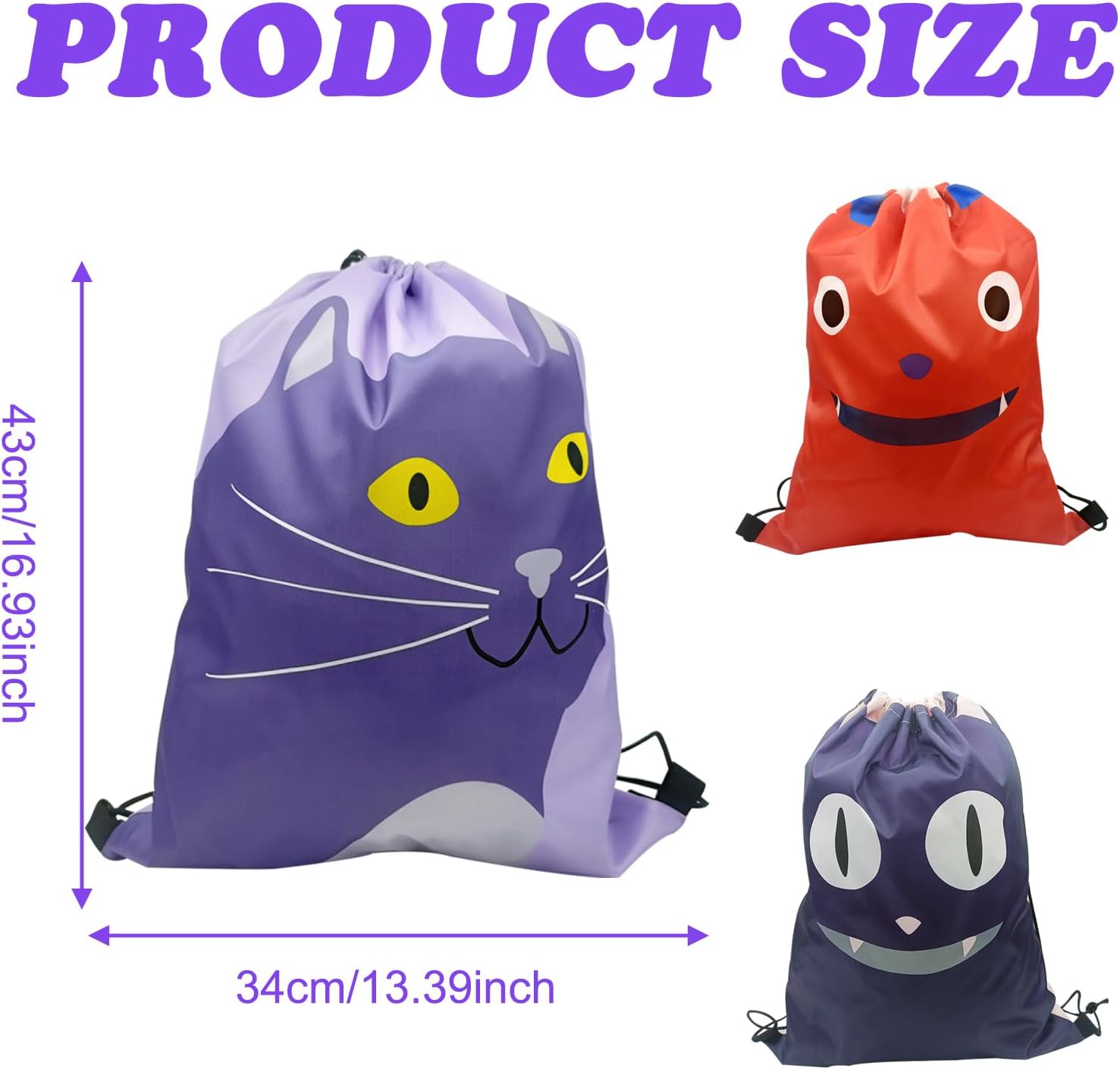 KaSesss Pack aus 3 Fitnessbeuteln, Sporttasche, Kinderbeutel Kinder mit Kordelkordel, Sporttasche, wasserdichte Fitness -Tasche, Mädchen, große Fitness -Tasche, Jungen, Sporttasche für Sport, Strand, Reisen, Fitnessstudio, Blau, Rot und Lila – Bild 2