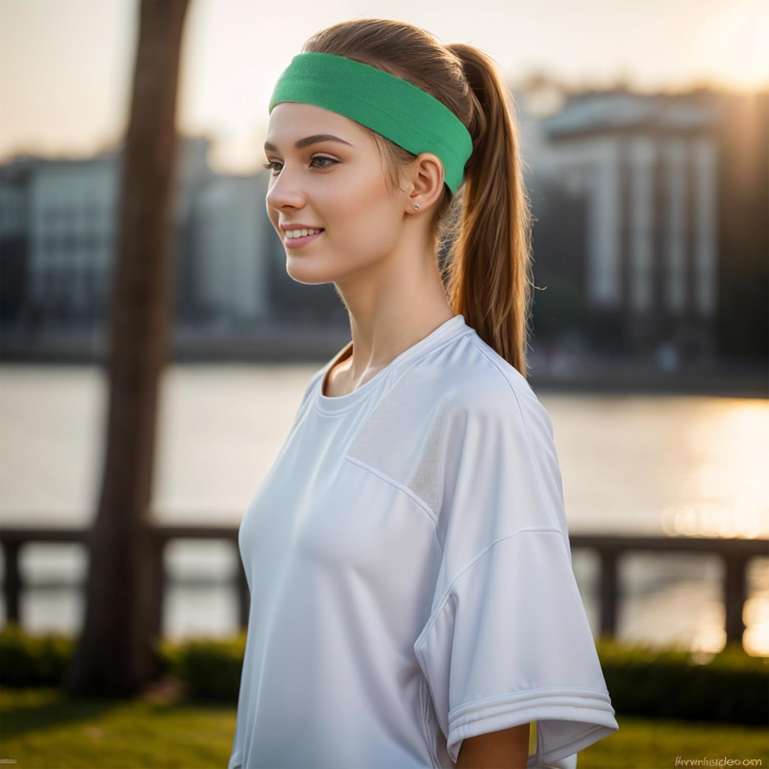CXNXFD-Packung von 6 Sportstadbändern für Frauen, rutschfeste weiche Haarbänder für Training Mädchen, elastische Haarbänder für sauberes Gesicht, Make-up, Yoga, Training, Rennen – Bild 6