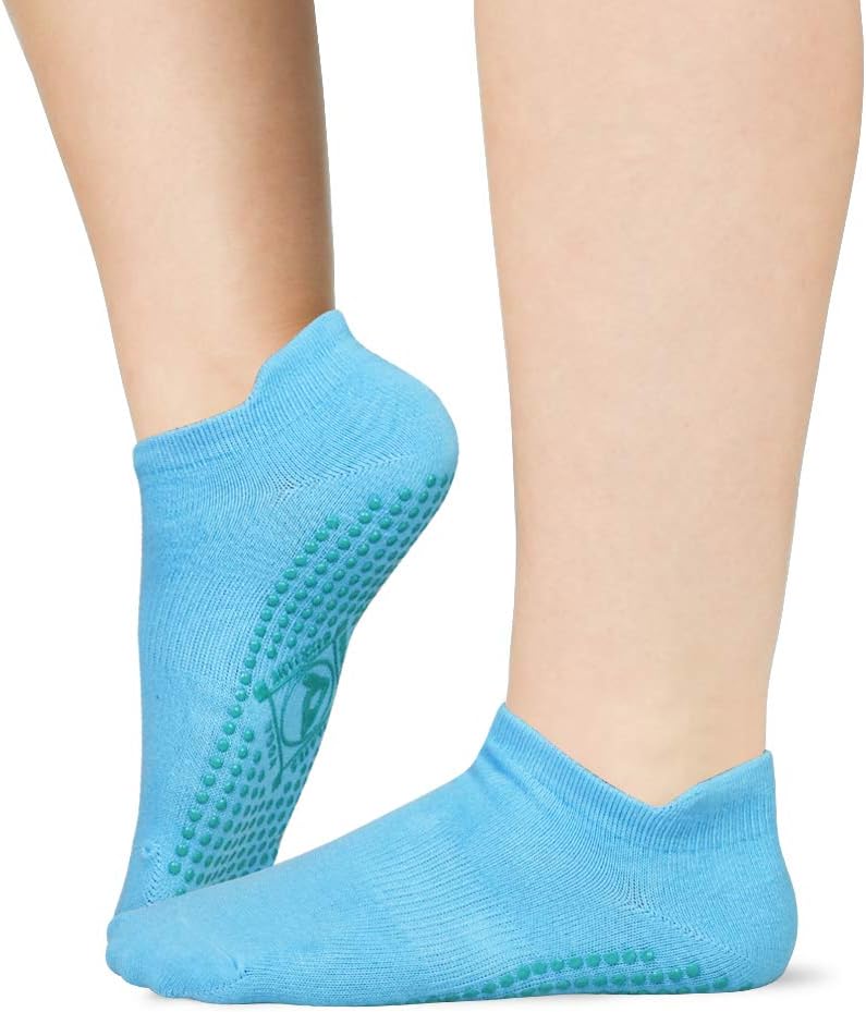 Yoga-Socken Nicht-Schlupf-Socken (4 Paare) für Frauen Pilates, Yoga, Barre, Tanz, Ballett, Kampfkunst, Trampolin, Fitness, Krankenhaus, Reha, Heim- und Körperbilanz, Sox UK 4-10 / EU 35-43 – Bild 5