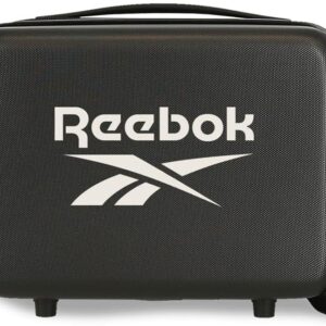 Reebok Roxbury Verstellbarer Kosmetiktasche mit Umhängetasche, schwarzer Make -up -Tasche
