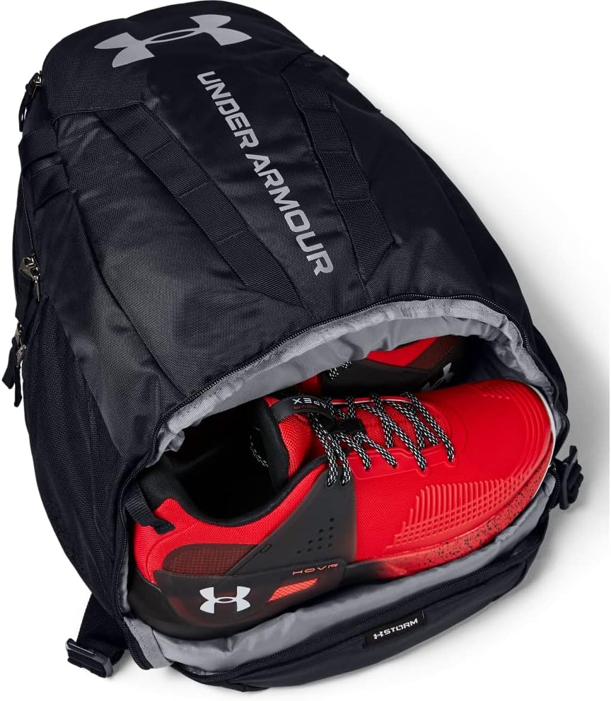 Under Armour Unisex Hustle Hektik und bequemes Tagesschwarz mit Laptop -Fach, Wasserfester Laptop -Rucksack mit großem Raum – Bild 5