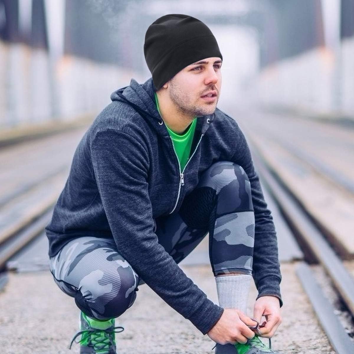 Hashagei Running Hut Herren- und Frauen Sporthut -Radsporthut Funktionales Fleece Thermal atmungsaktiv für das Fahren mit dem Skifahren mit dem Skifahren Snowboardenklettern Motorradfahrer im Freien – Bild 2