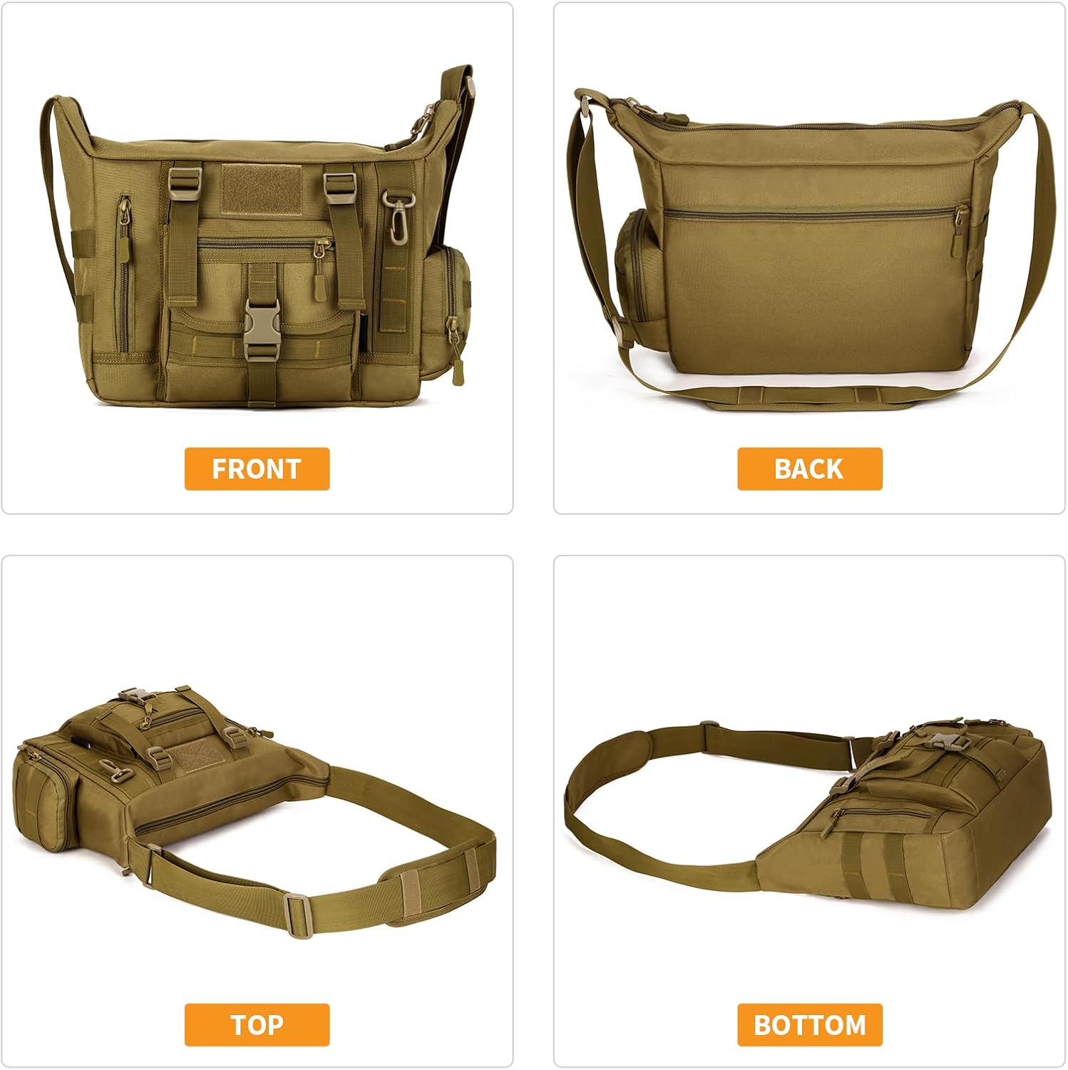 Huntvp Taktische Umhängetasche Military Crossbody Bag Sling Bag Wasserabweisende Umhängetasche Messengerbeutel Aktentasche mit verstellbarer Schultergurt im Freien – Bild 3