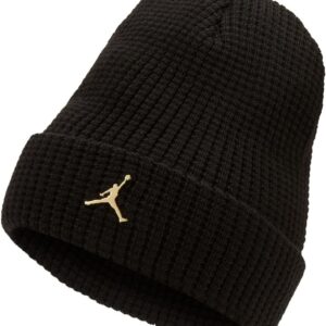 Nike Mens Jordan Beanie Utility Metal JM Zeitungskappe, schwarz / metallisches Gold, eine Größe, Schwarz / Metallic Gold