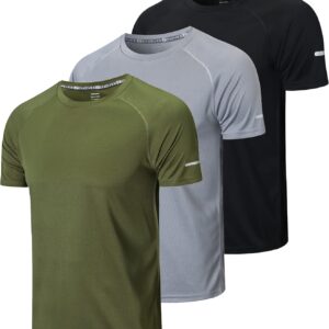 Huakang Set von 3 Herren-T-Shirts, Laufhemm