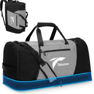 Tolacacaca erweiterbare Reisetasche Sporttasche Männer große 54L-72L Weekender Frauen mit Schuhfachfonds Nasspartiment Laptop-Fach Travel Rucksack Handgepäck Bag Duffle Tasche für Travel Fitnesssportarten
