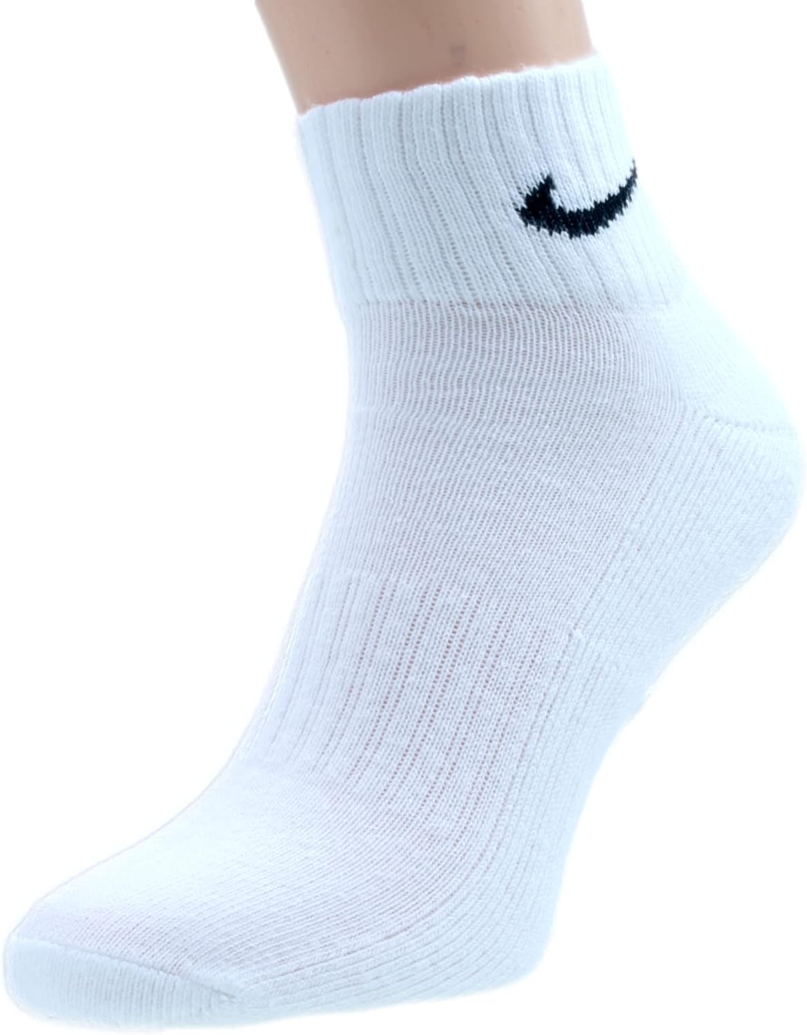 Nike One Quater Socken für Männer und Frauen, 6 Paare, kurze Socken, Knöchel hoch, weiß, schwarz, gemischt (weiß, grau, schwarz) Größe 34 36 38 40 42 44 46 48 50 – Bild 5