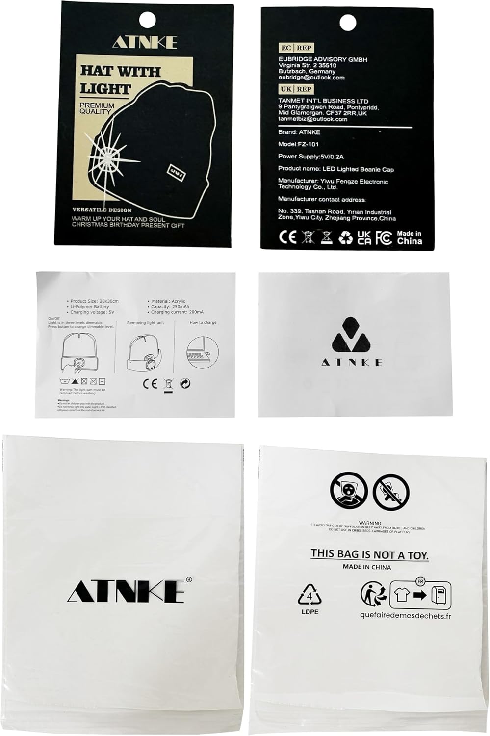 ATNKE LED Light Up Beanie Hut, wiederaufladbare USB-Läufe mit extrem hellem 4-LED-Blindealarm-Scheinwerfer – Bild 9