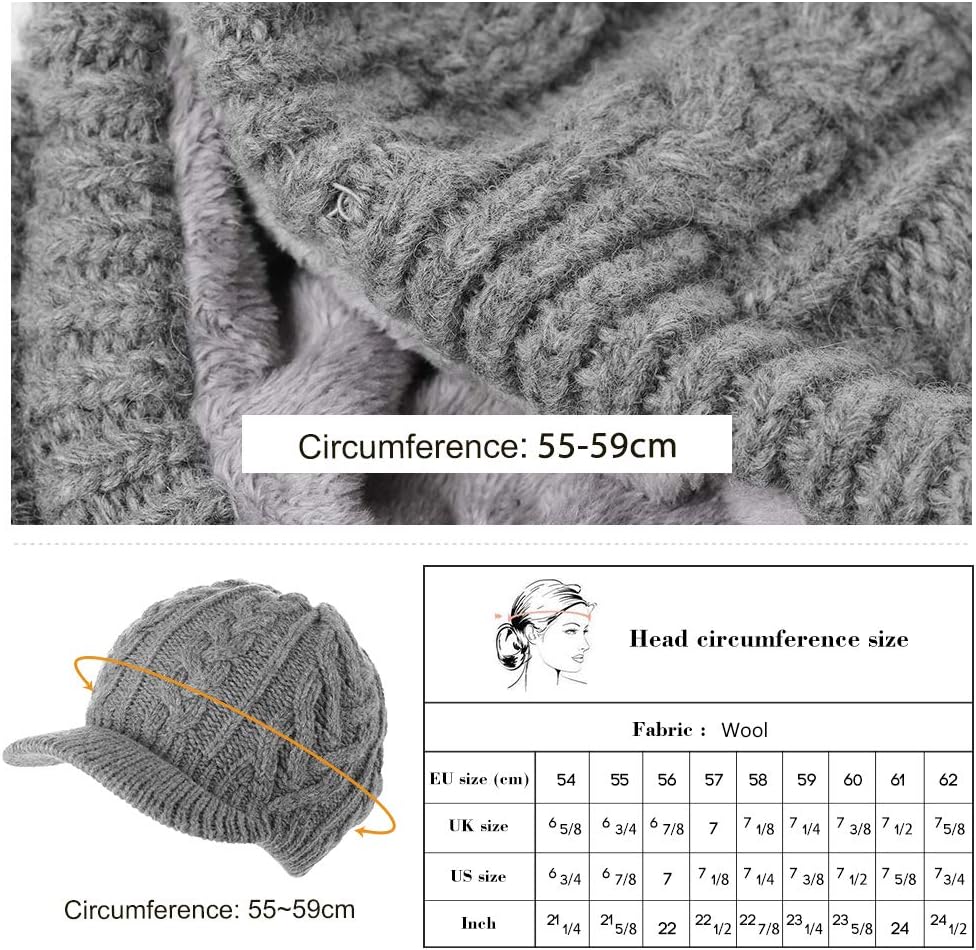 Comhats Damen -Strick -Mütze Hut mit Höhepunkt, Winter / Skihut – Bild 7