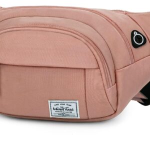 Wind Taked Bum Bag Gürtelbeutel Chests Bag Stylish großer Tailentasche Sportmobile Hülle mit Kopfhörerhafen für Reisewanderung im Freien, Frauen und Männer, 35 x 7,5 x 15 cm, neues Pink, sportlicher Stil