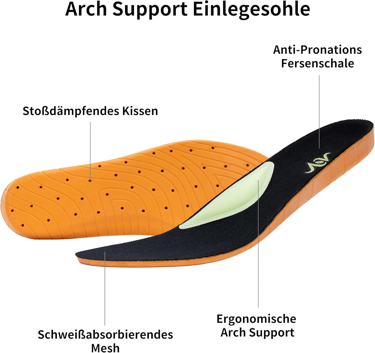 Goobon Wanderschuhe Frauenbogen Unterstützung Orthopädische Schuhe Plantar Fasciitis Laufschuhe bequeme atmungsaktive Sportschuhe mit Luftkissen für flache Füße Linderung Fuß Schmerzen 36-42.5 EU – Bild 4