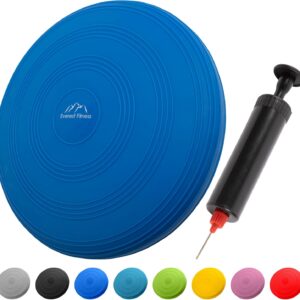 Everest Fitness aufblasbares Luftkissen 33 cm Durchmesser mit Luftpumpenbalancienkissen Trainingstürmer Rückenlehne
