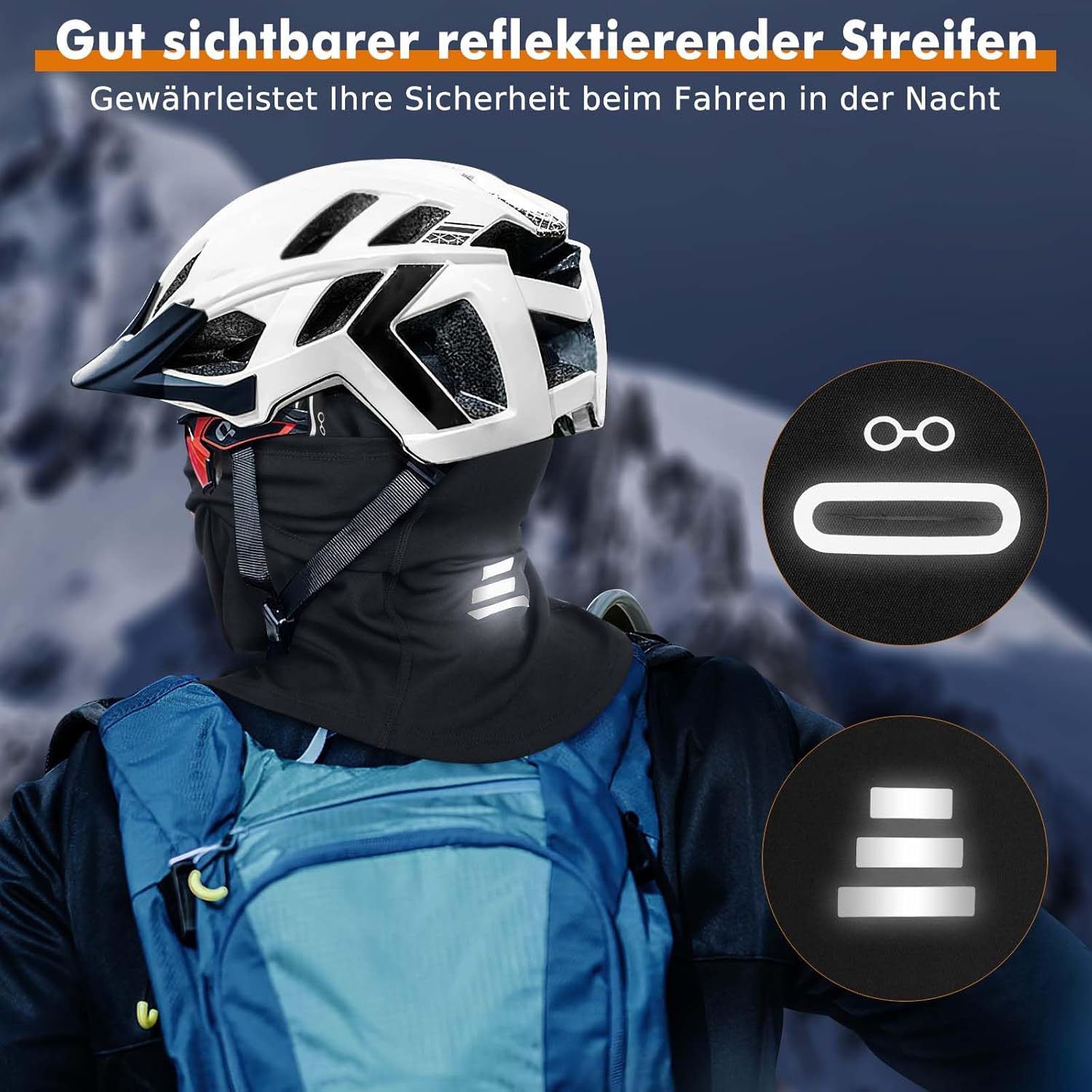 toptrek Sturmhaube Winter, Winddicht Warm Sturmmaske, Balaclava für Outdoorsports Radfahren Snowboarden Skifahren Motorradfahren, Atmungsaktive Skimaske für Herren& Damen, Schwarz – Bild 3