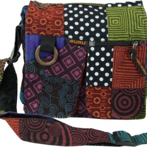 Guru -Shop Ethno -Umhängetasche, Patchwortbeutel, Männer/Frauen, mehrfarbige, Baumwolle, Größe: Einen Größe, 20 x 25 x 6 cm, alternative Umhängetasche, Stoffhandtasche, mehrfarbig